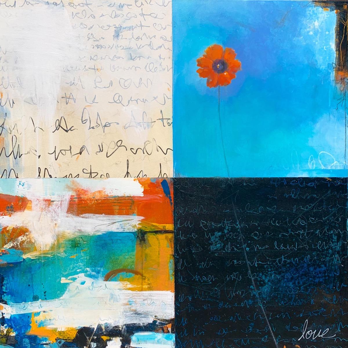 LOVE LETTERS - 
Acrylic, Cold Wax, Oil - 
36"x36" on Canvas