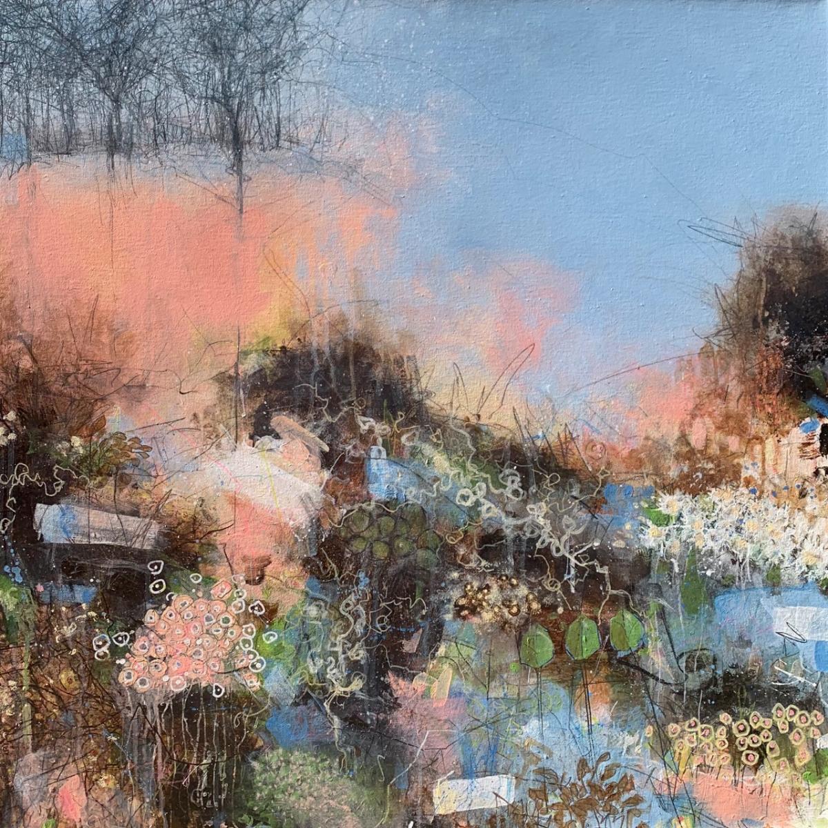 WAITING ON THE COLOUR OF SPRING - 
Acrylic, Prisma and Pastel - 
30"x30" on Canvas