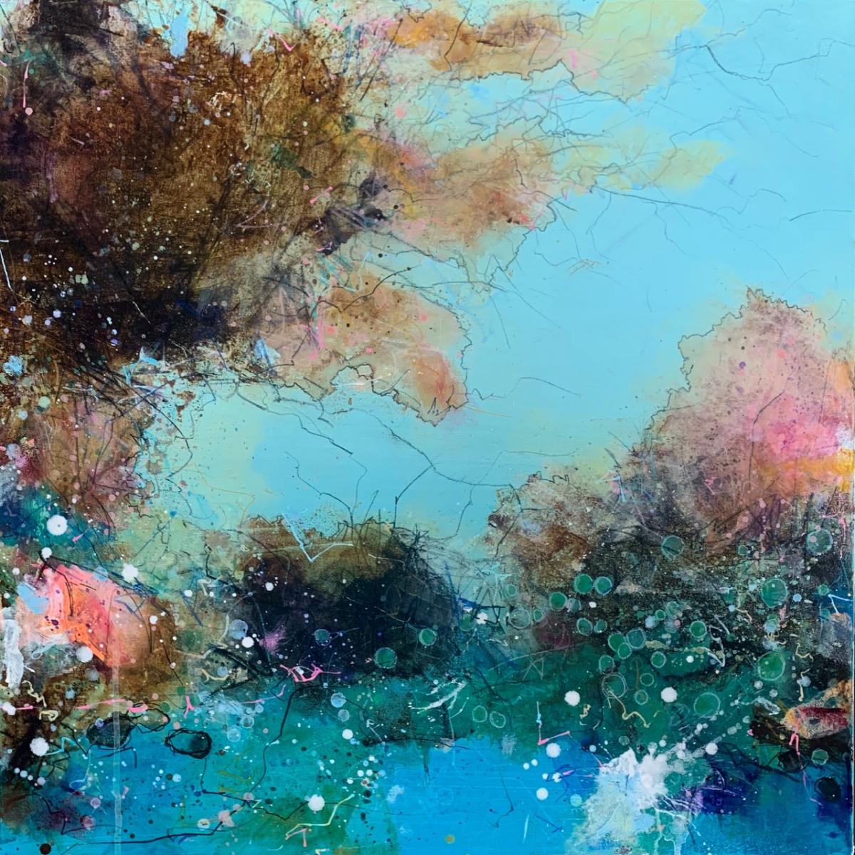 JOSTLING WITH JACQUES - 
Acrylic and Graphite - 
24"x24" on Canvas