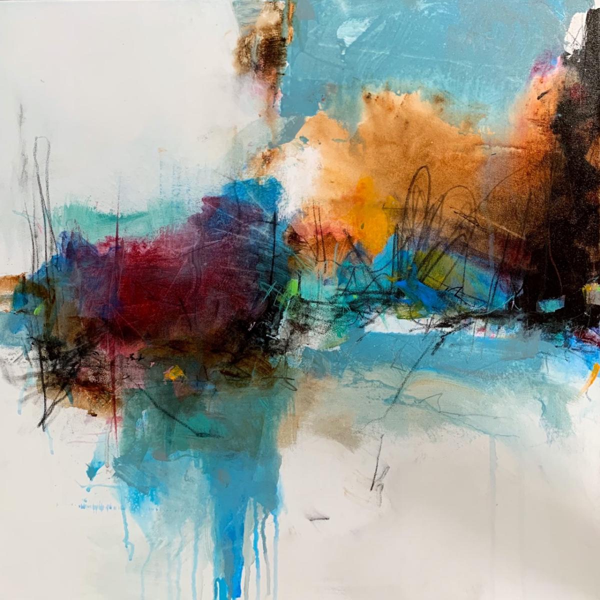 POMPANO MOON - 
Acrylic and Graphite -
24"x24" on Canvas