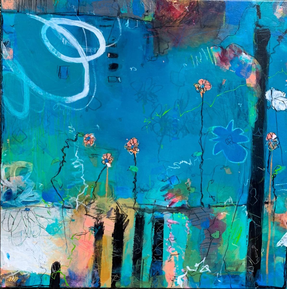 GARDEN NOISES -
Acrylic and Graphite - 
24"x24" on Canvas