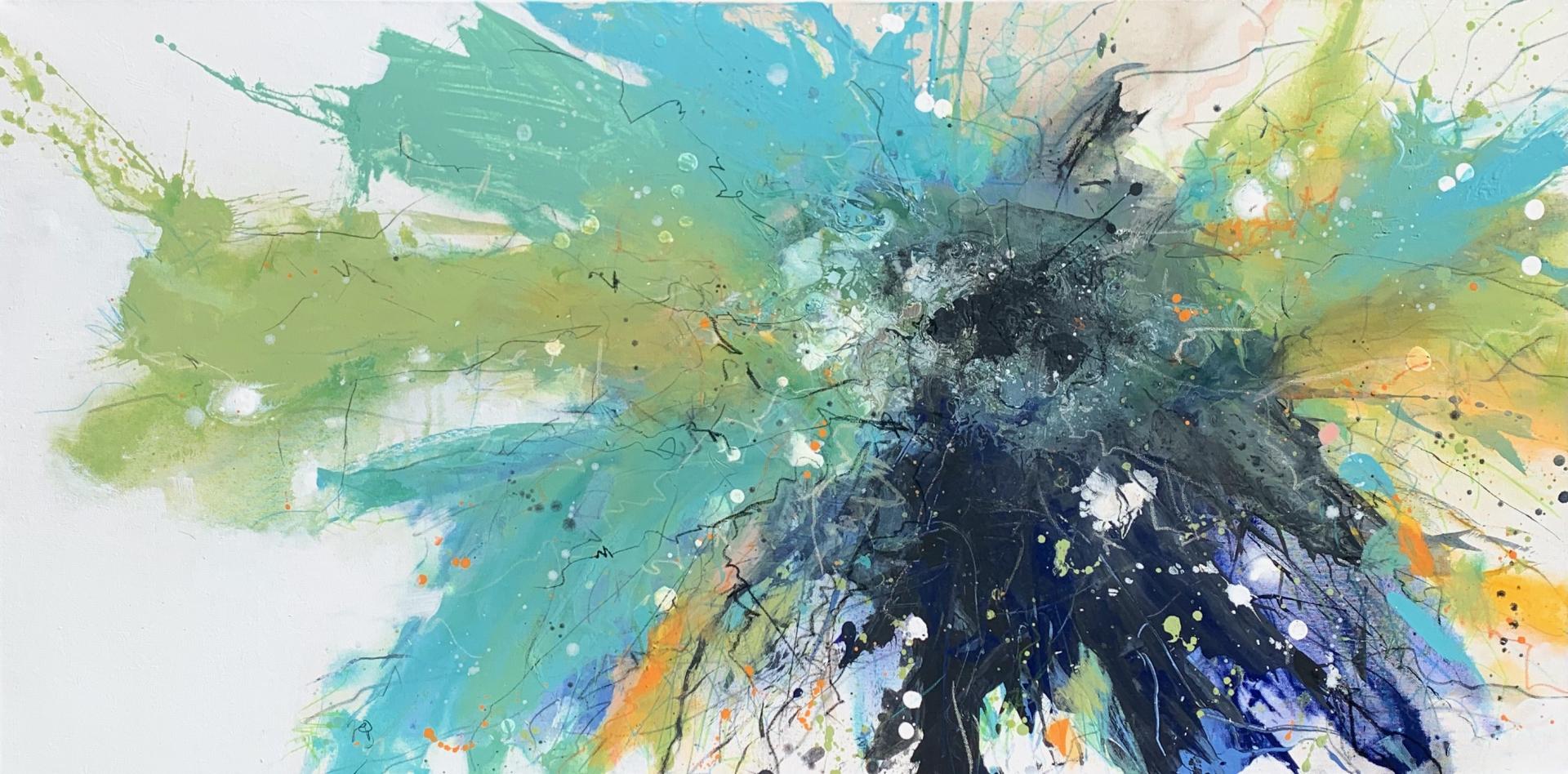 BLUMENWIESE (twee) - 
Acrylic and Graphite - 
24"x48" on Canvas