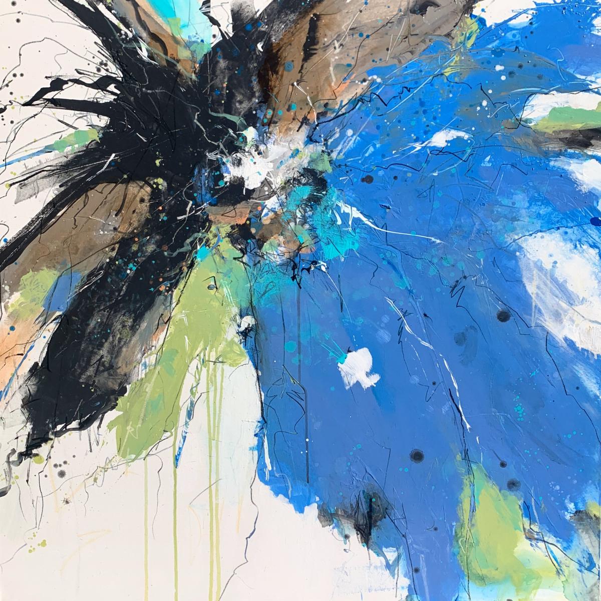 BLUMENWIESE (één) - 
Acrylic and Graphite -
36"x36" on Canvas