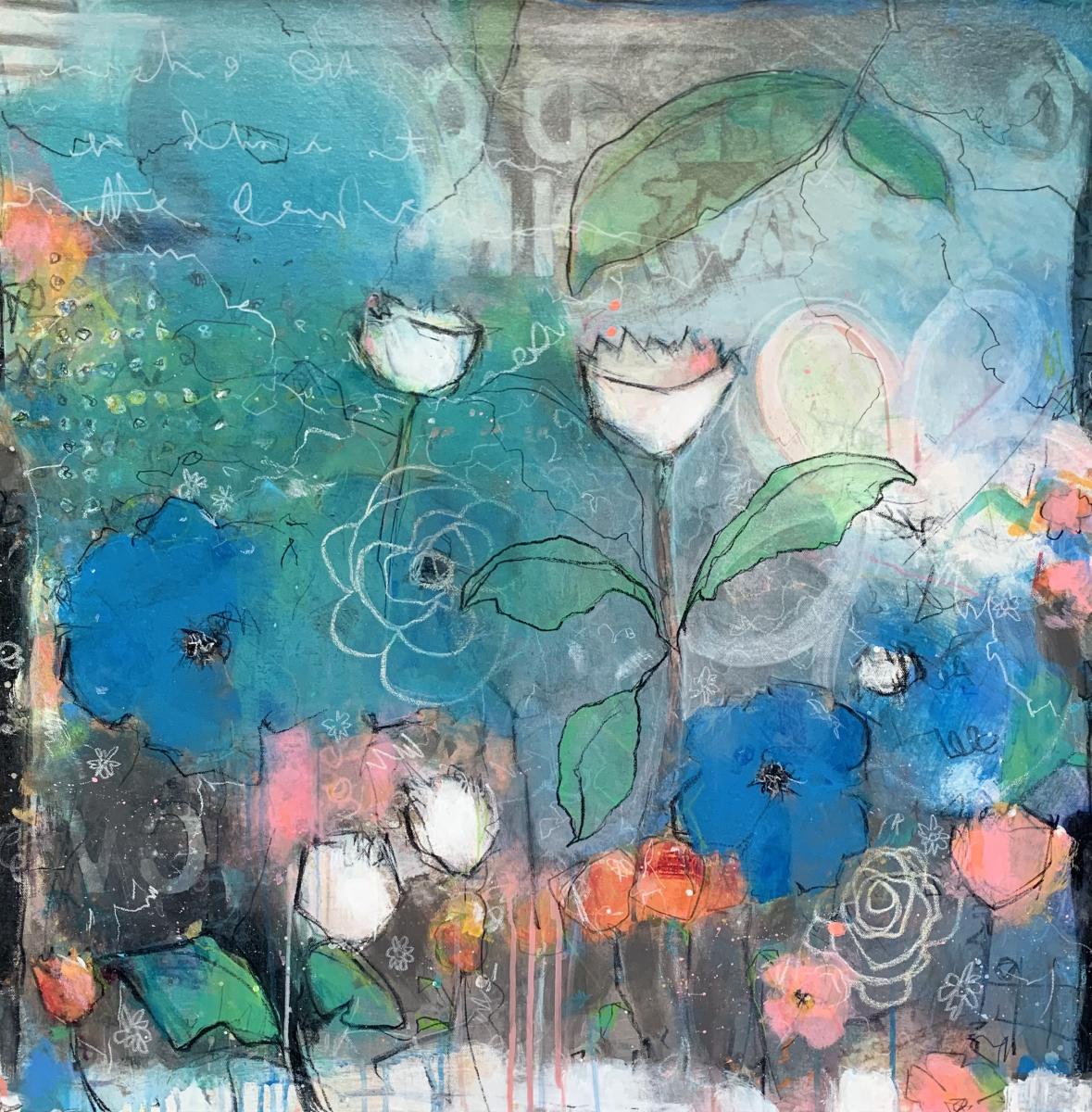SALLY WAS A DREAMER - 
Acrylic, Graphite and Charcoal on Canvas - 
30"x30"
