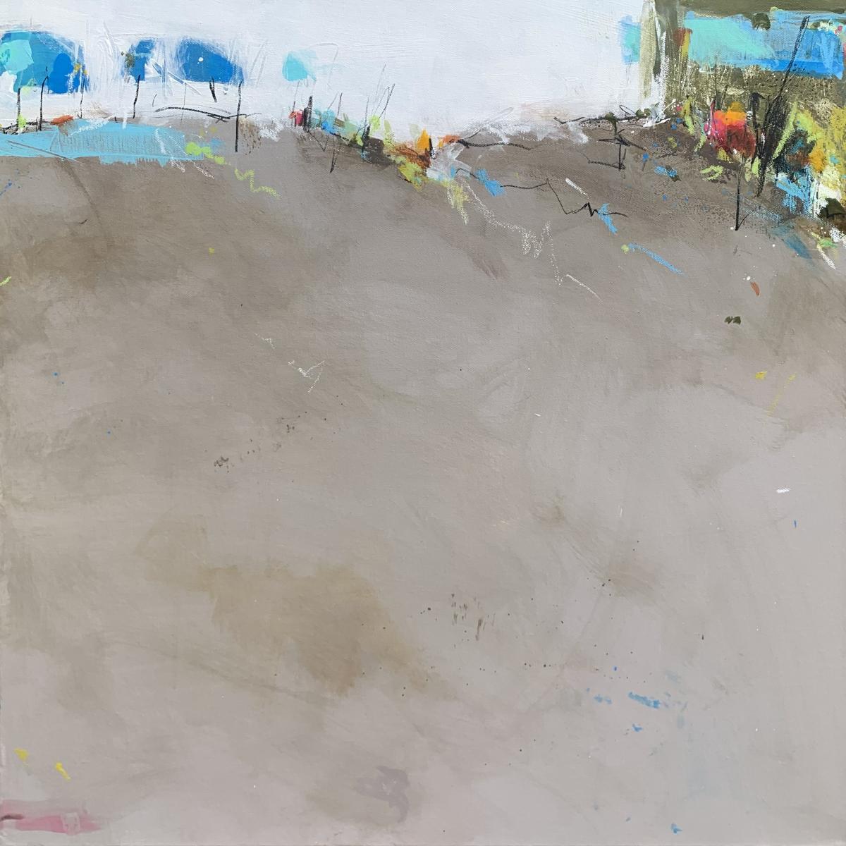 OMBRELLONE da SPIAGGIA (No 2) (Diptych) - 
Acrylic, Oil and Graphite - 
24"x24" on Canvas