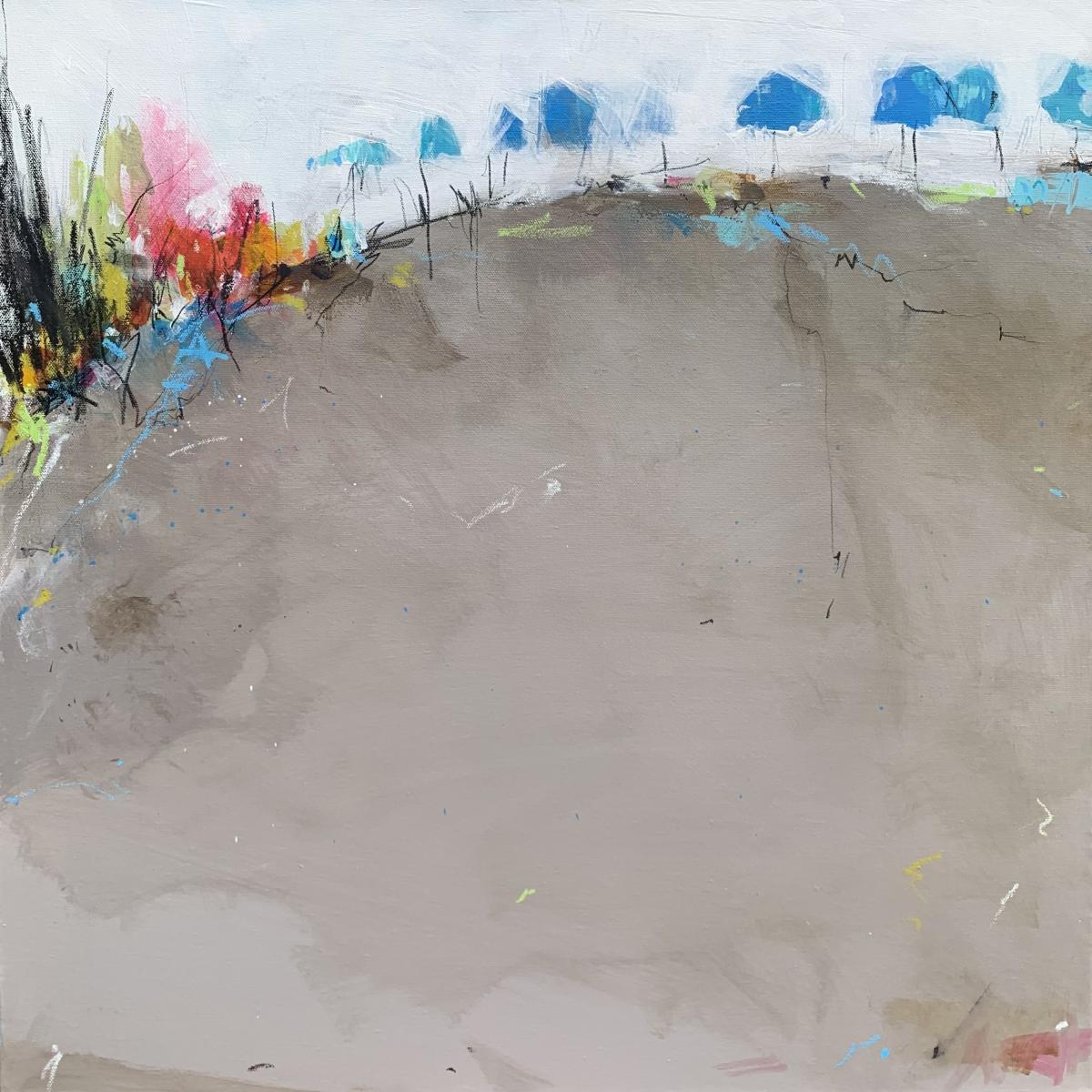 OMBRELLONE da SPIAGGIA (No 1) (Diptych) - 
Acrylic, Oil and Graphite - 
24"x24" on Canvas