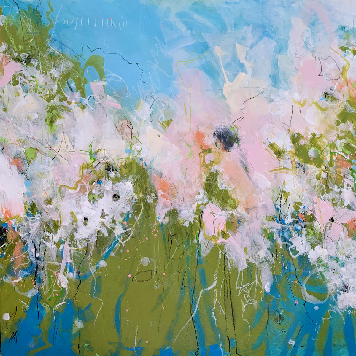 SUNDAY AFTERNOON -
Acrylic, Oil and Graphite - 
24"x24" on Canvas