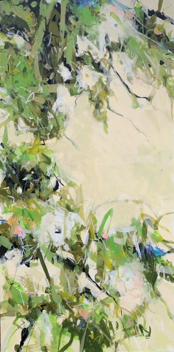 TANGLED UP IN GREEN -
Acrylic, Oil and Graphite - 
48"x24" on Canvas