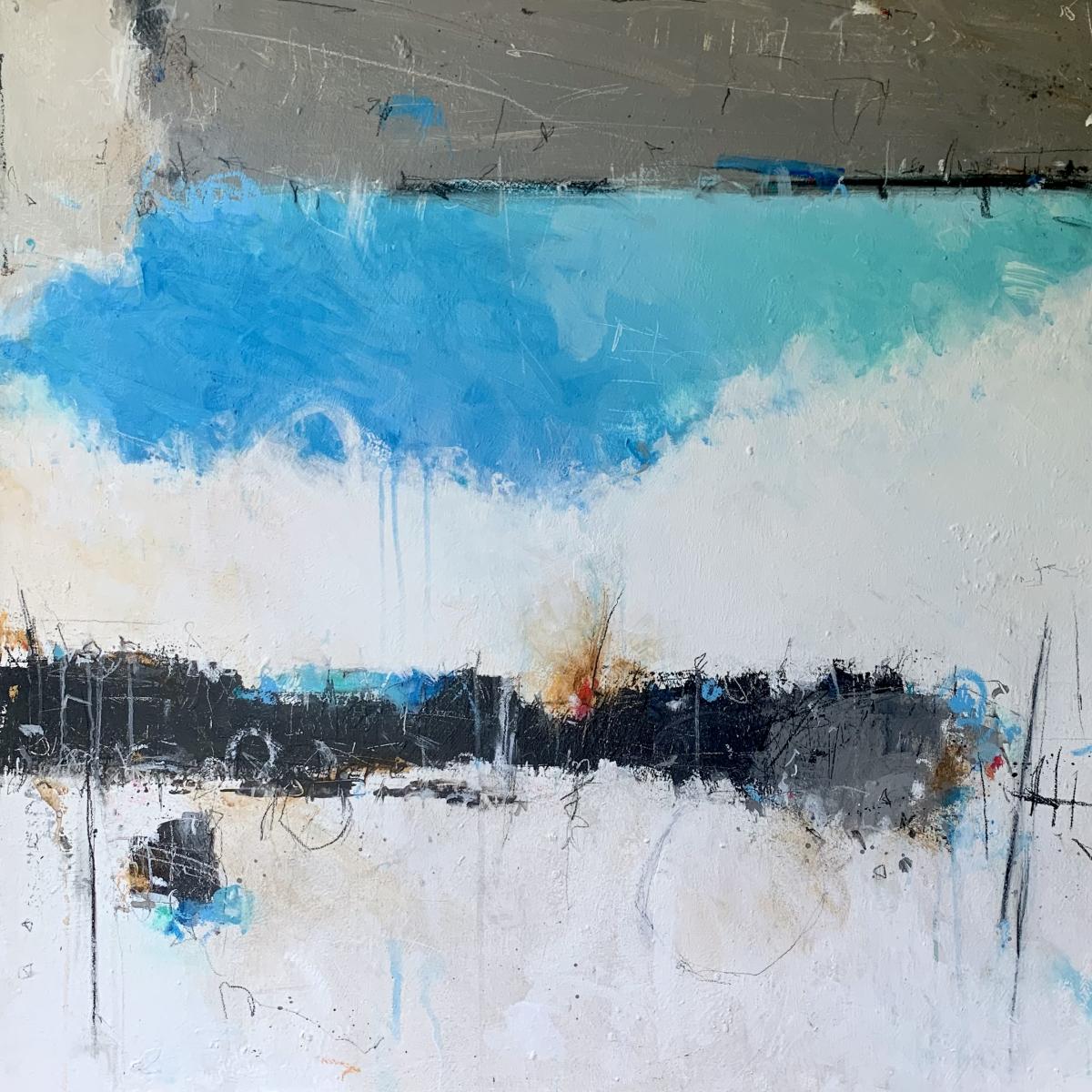 REACH THE BEACH - 
Acrylic, Oil and gGraphite - 
30x30 on Canvas