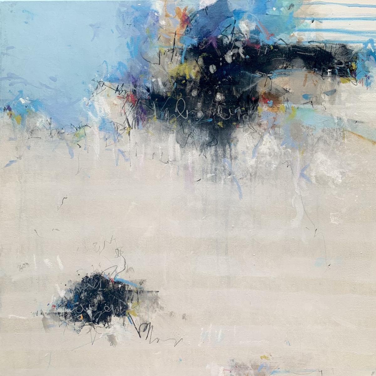 SWiM OUT PAST THE BREAKERS -
Acrylic, Oil and Graphite - 
24x24 on Canvas