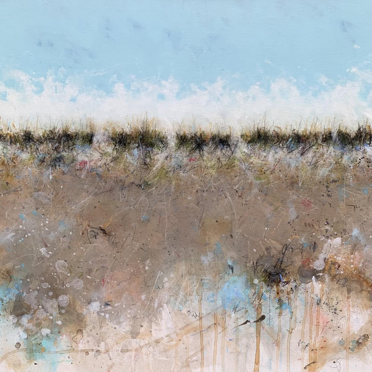 SCRIPTURES IN THE SAND - 
Acrylic, Oil and Graphite - 
24x24